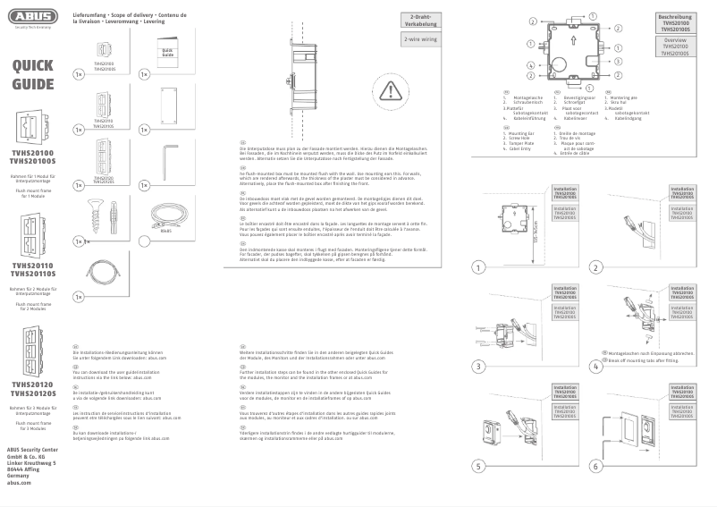 Page n°1 - Manuel utilisateur Abus TVHS20110
