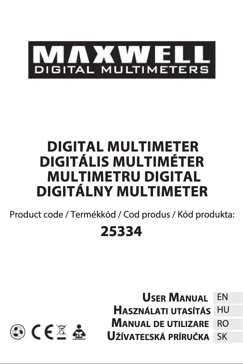 Image de la première page du manuel de l'appareil MX-25334