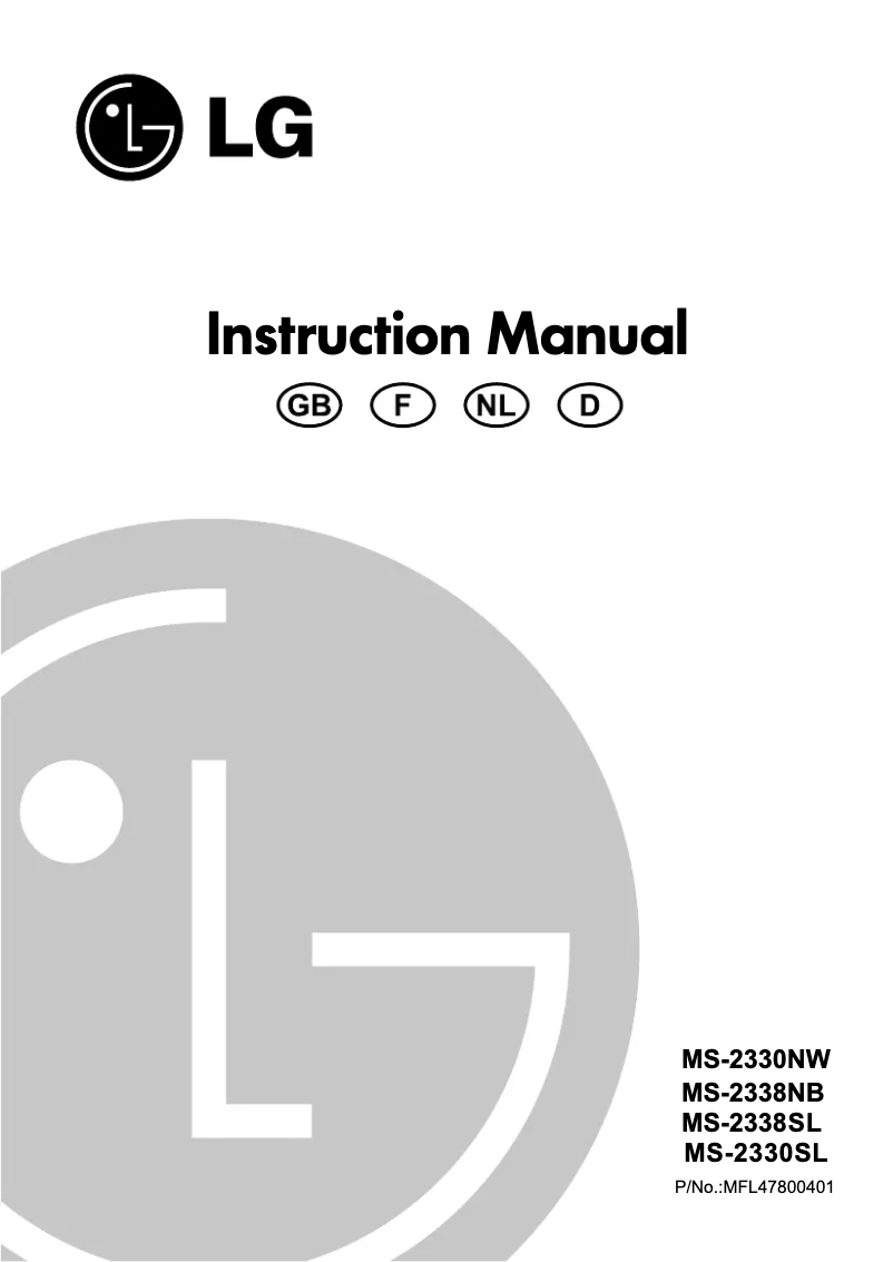 Page n°1 - Manuel utilisateur LG MS-2338NB