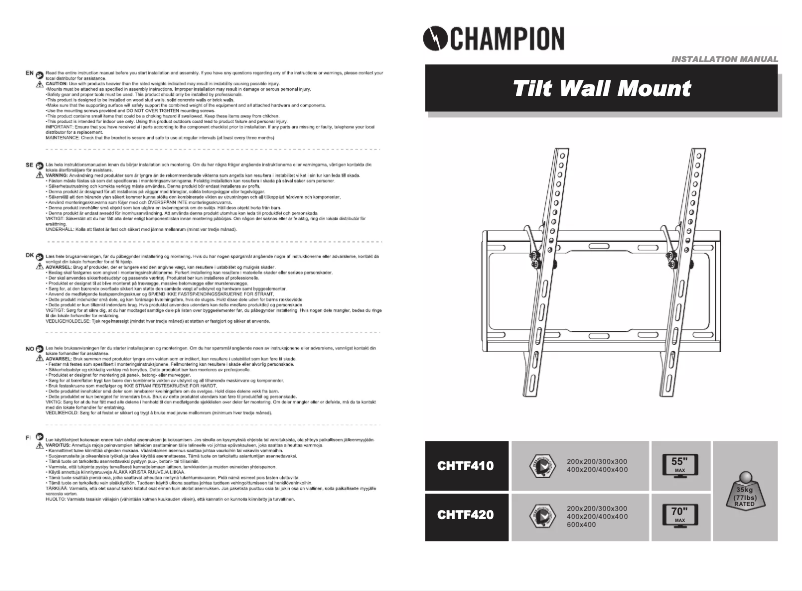 Página 1 del manual Manual de usuario Champion CHTF410