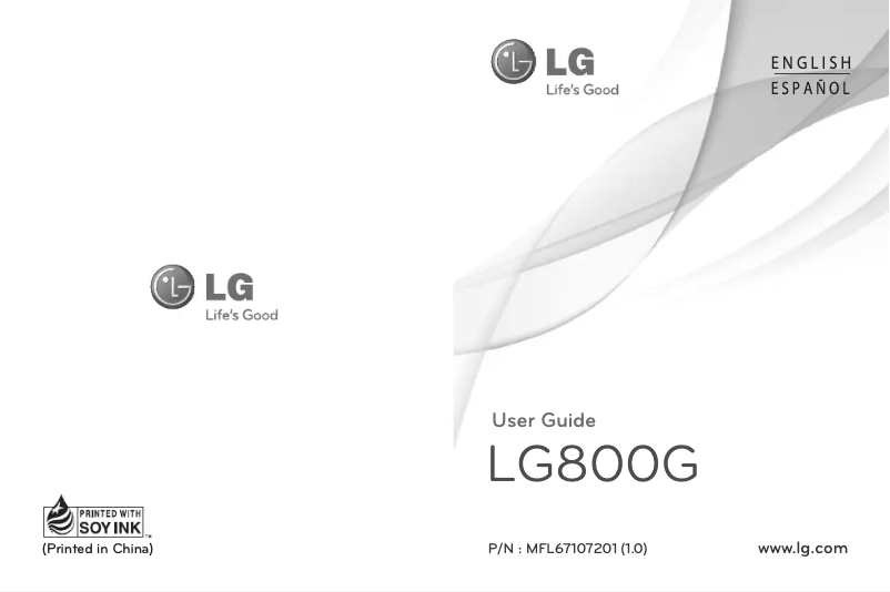Page n°1 - Manuel utilisateur LG 800G