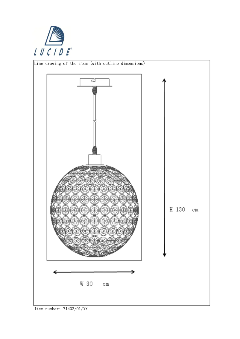 Page 1 de la notice Manuel utilisateur Lucide Ayla 71432/01/60