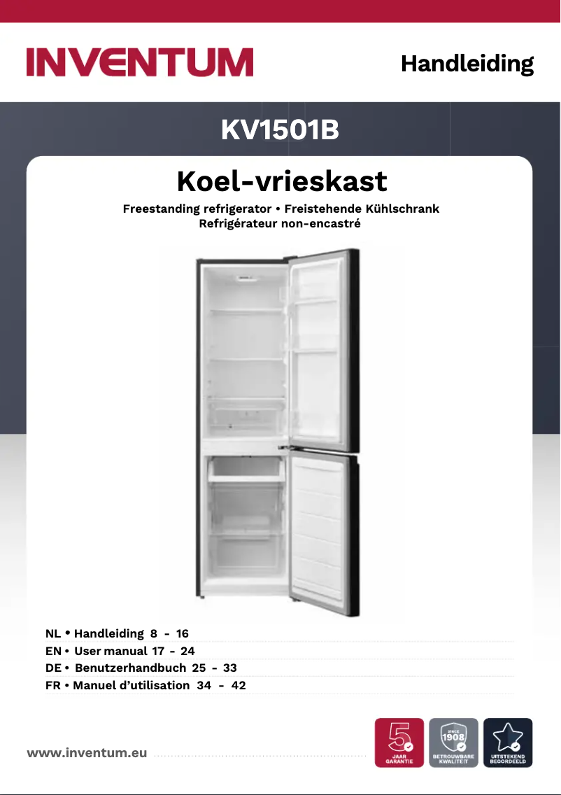 Imagen de la primera página del manual del dispositivo KV1501B