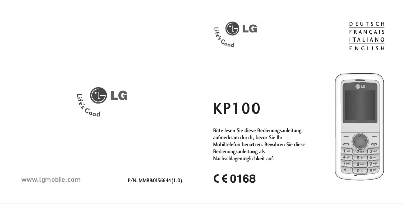 Image de la première page du manuel de l'appareil KP100
