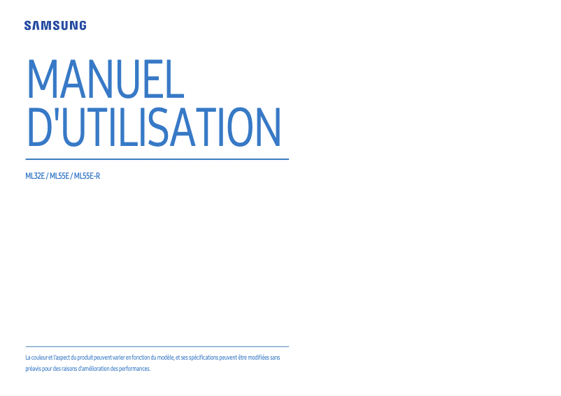 Page 1 de la notice Manuel utilisateur Samsung ML55E