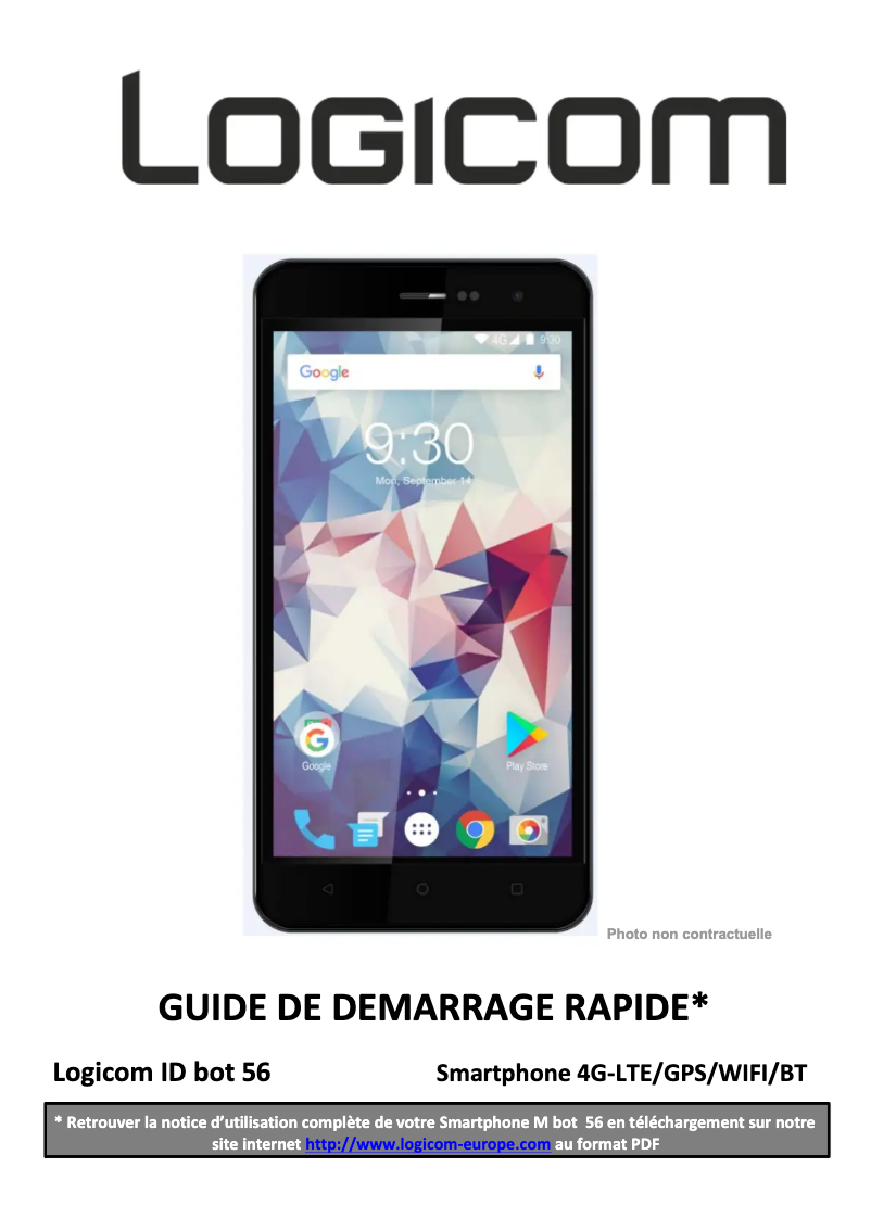 Page 1 de la notice Manuel utilisateur Logicom ID Bot 56