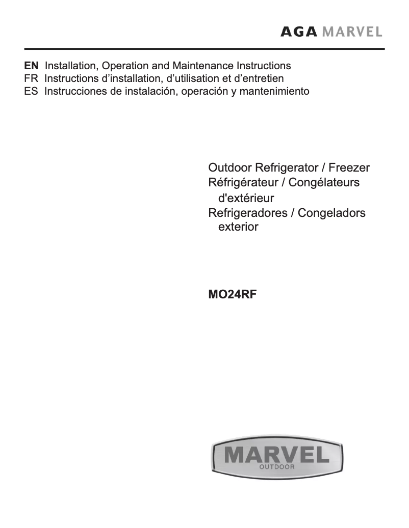 Page n°1 - Manuel utilisateur Marvel MO24RAS1LS