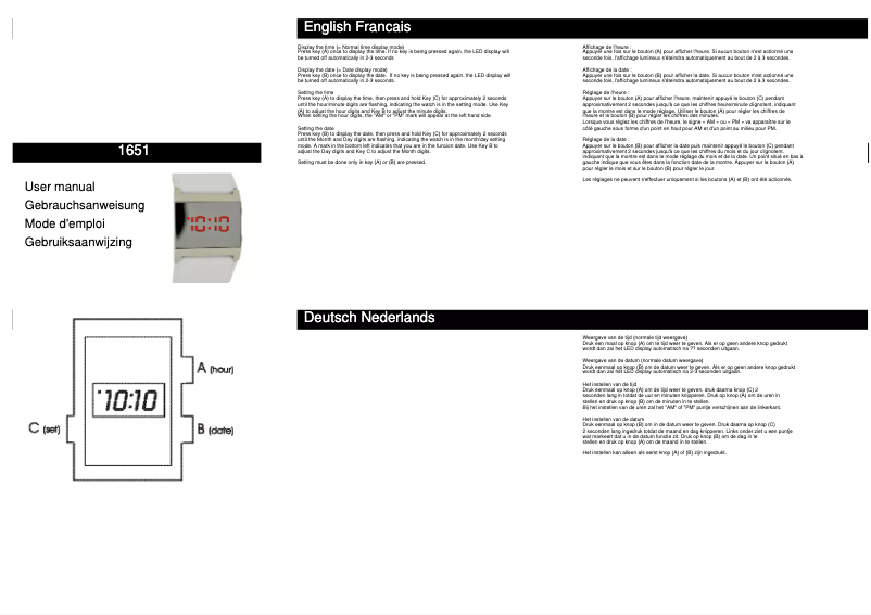 Image de la première page du manuel de l'appareil 1651