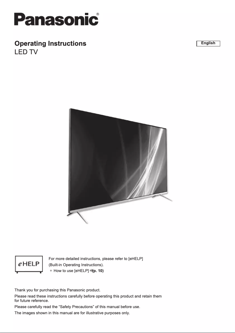 Page 1 of the manual User Manual Panasonic TX-50JX710E