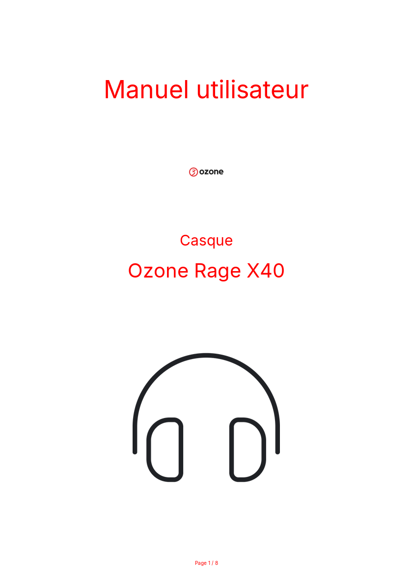 Image de la première page du manuel de l'appareil Rage X40