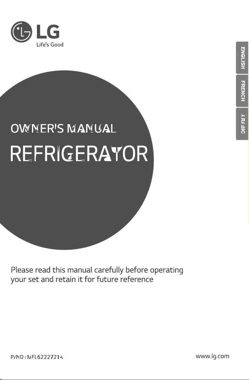 Page 1 de la notice Manuel utilisateur LG GR-B372RPSG