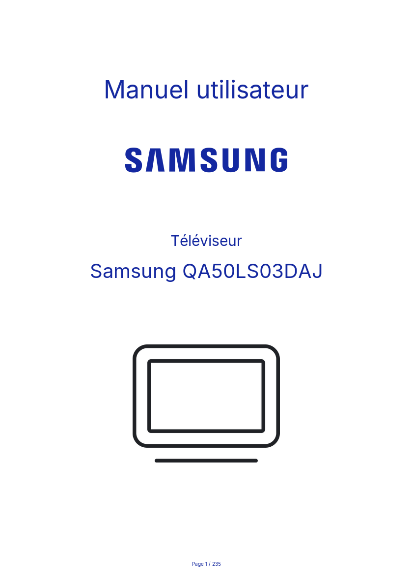 Page n°1 - Manuel utilisateur Samsung QA50LS03DAJ