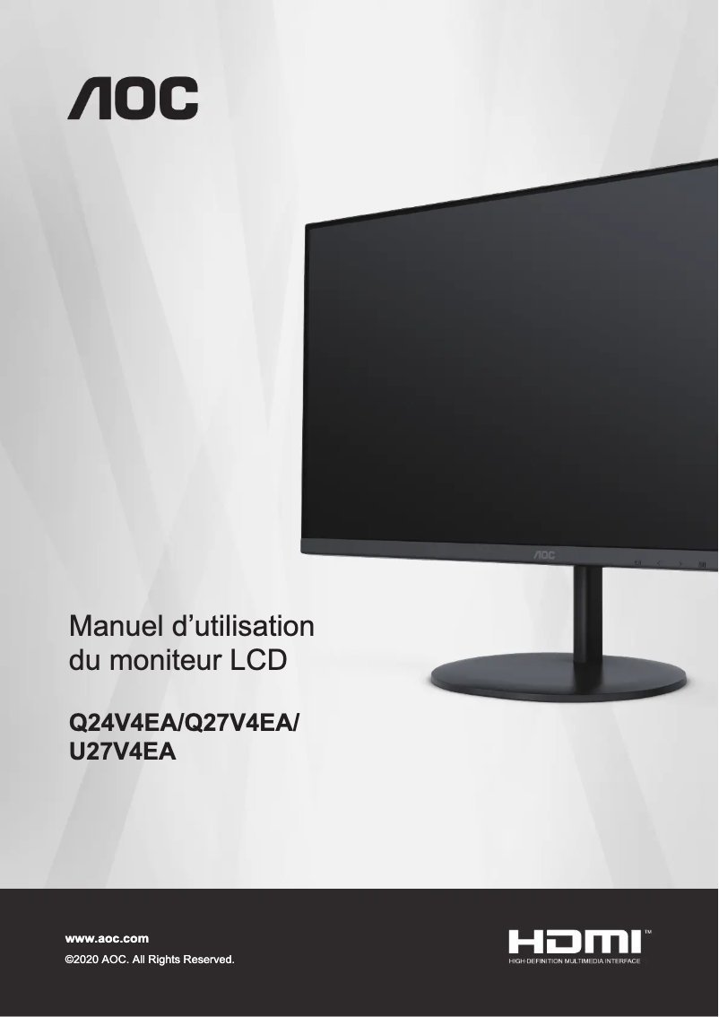 Page n°1 - Manuel utilisateur AOC U27V4EA