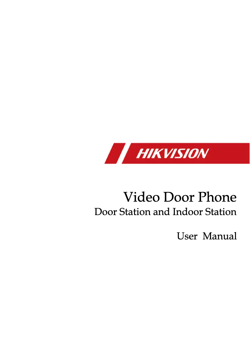 Page n°1 - Manuel utilisateur Hikvision DS-KIS202