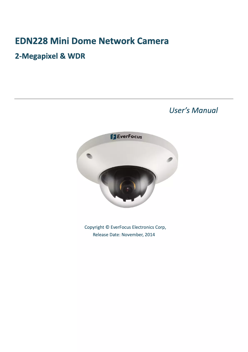 Page n°1 - Manuel utilisateur EverFocus EDN228