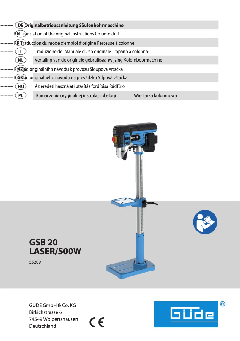 Image de la première page du manuel de l'appareil GSB 20 LASER/500W