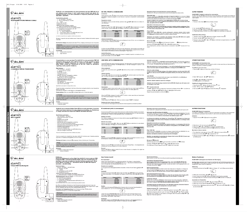 Page 1 de la notice Manuel utilisateur Midland ALAN 421