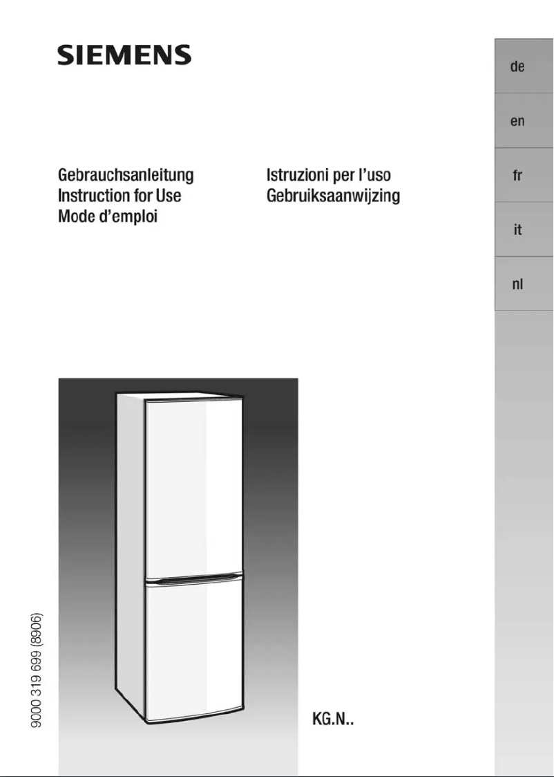 Page n°1 - Manuel utilisateur Siemens KG36NX46