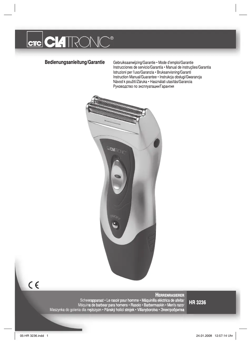 Page 1 de la notice Manuel utilisateur Clatronic HR 3236