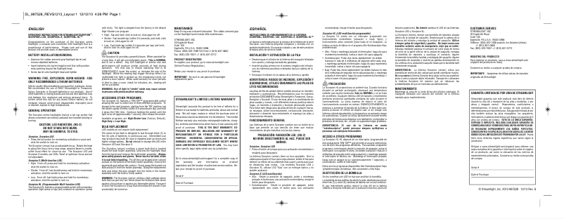 Página 1 del manual Manual de usuario Streamlight Scorpion LED