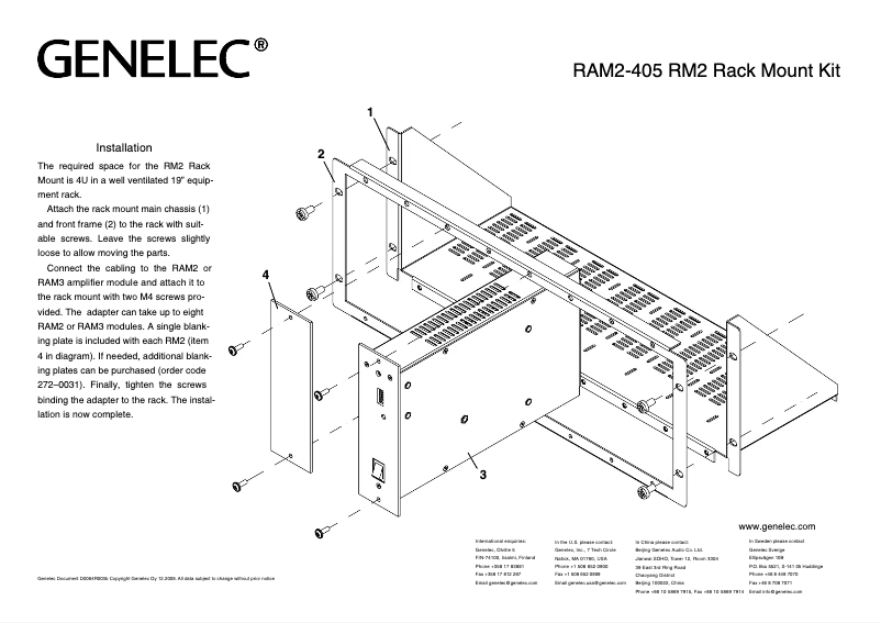Page 1 de la notice Manuel utilisateur Genelec 5041A