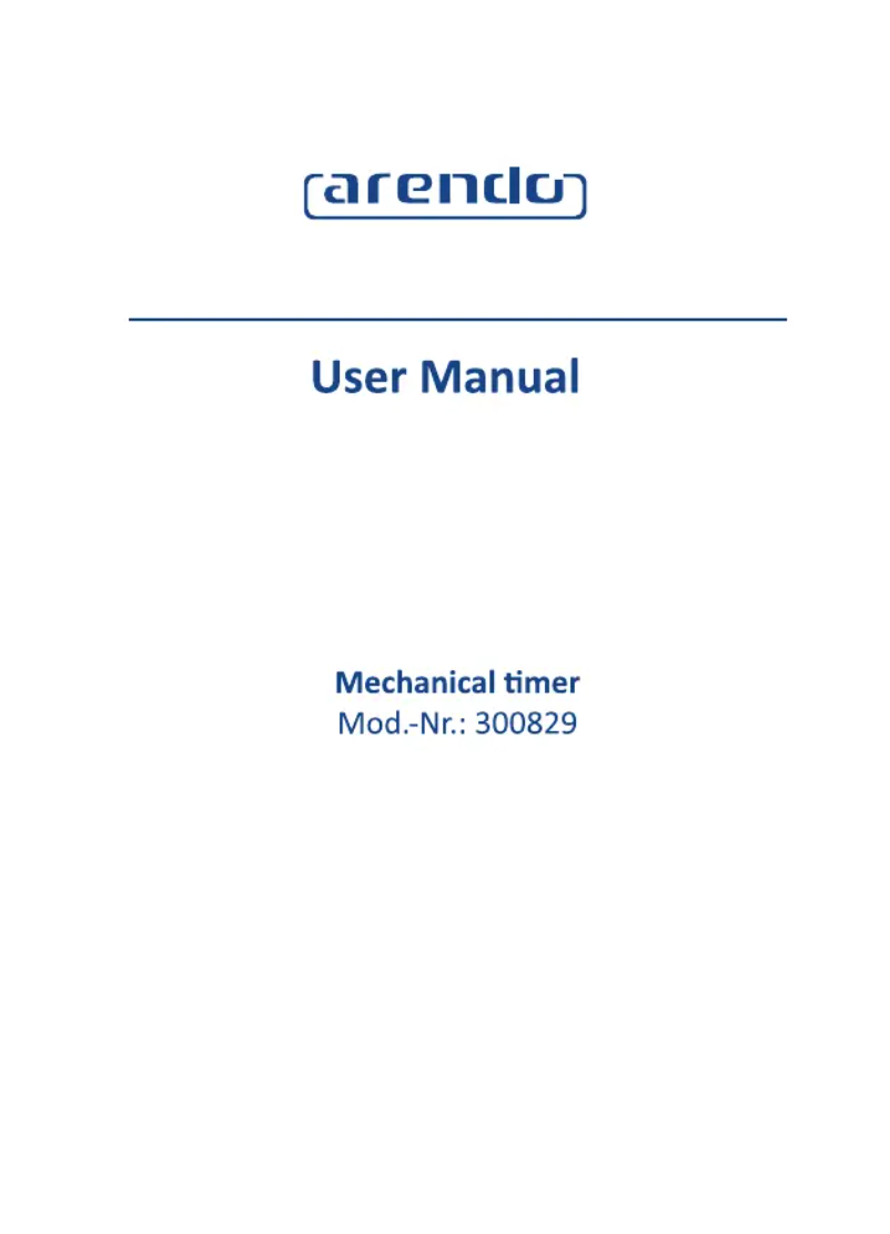 Page n°1 - Manuel utilisateur Arendo 300829