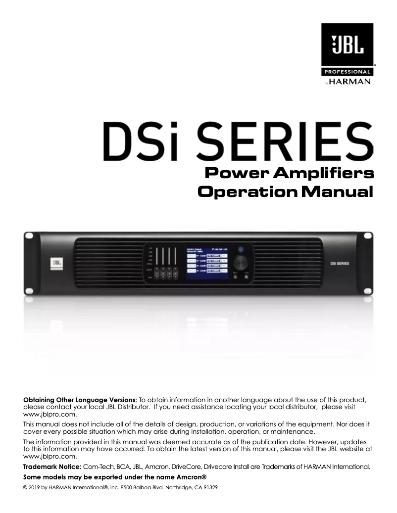 Page n°1 - Manuel utilisateur Crown DSi 2.0 LA4-D