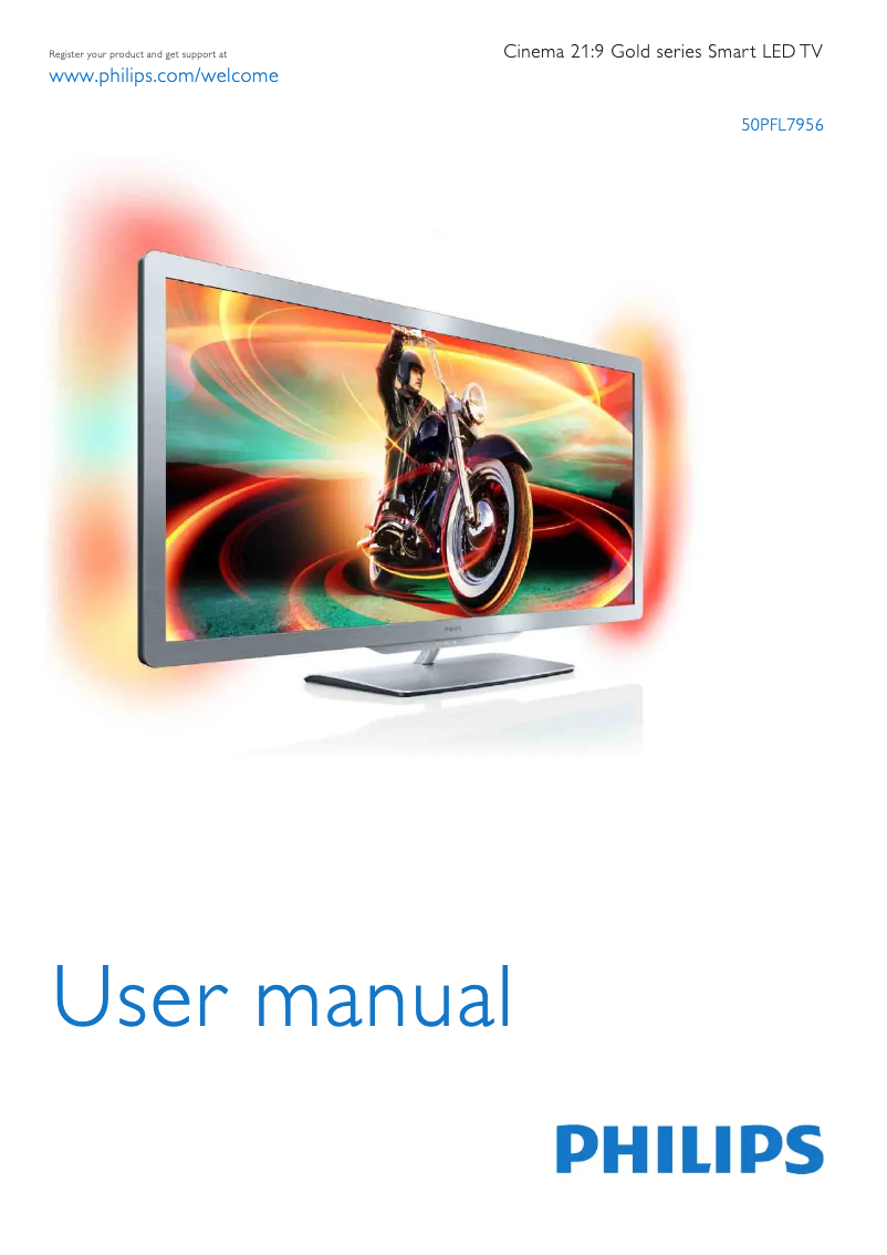 Page 1 de la notice Manuel utilisateur Philips Cinema 21:9 50PFL7956T