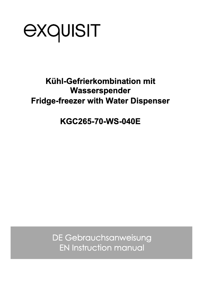 Page 1 de la notice Manuel utilisateur Exquisit KGC265-70-WS-040E