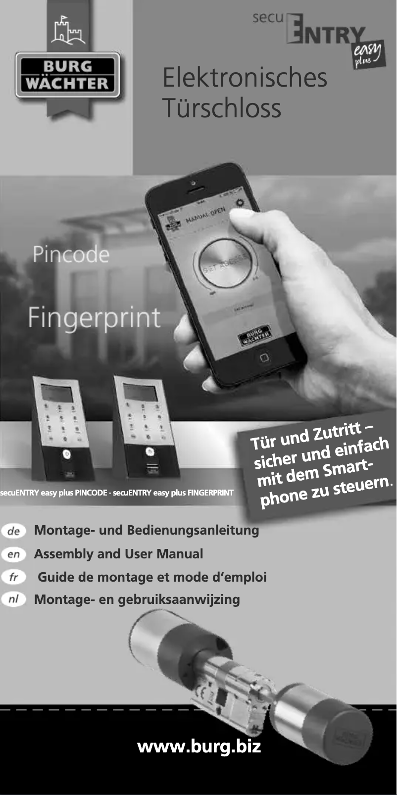 Page 1 de la notice Manuel utilisateur Burg Wächter secuENTRY easy plus 5651