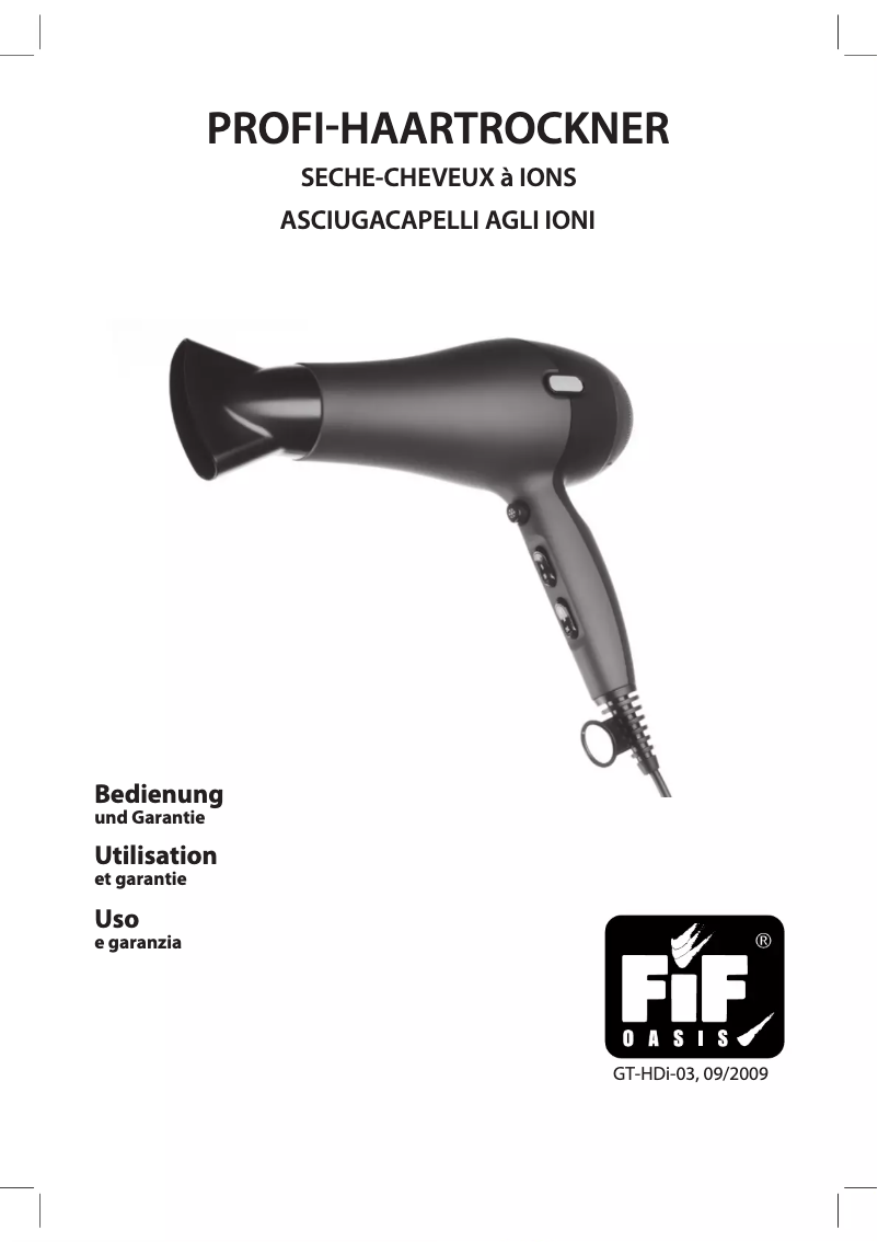Page n°1 - Manuel utilisateur FiF GT-HDi-03