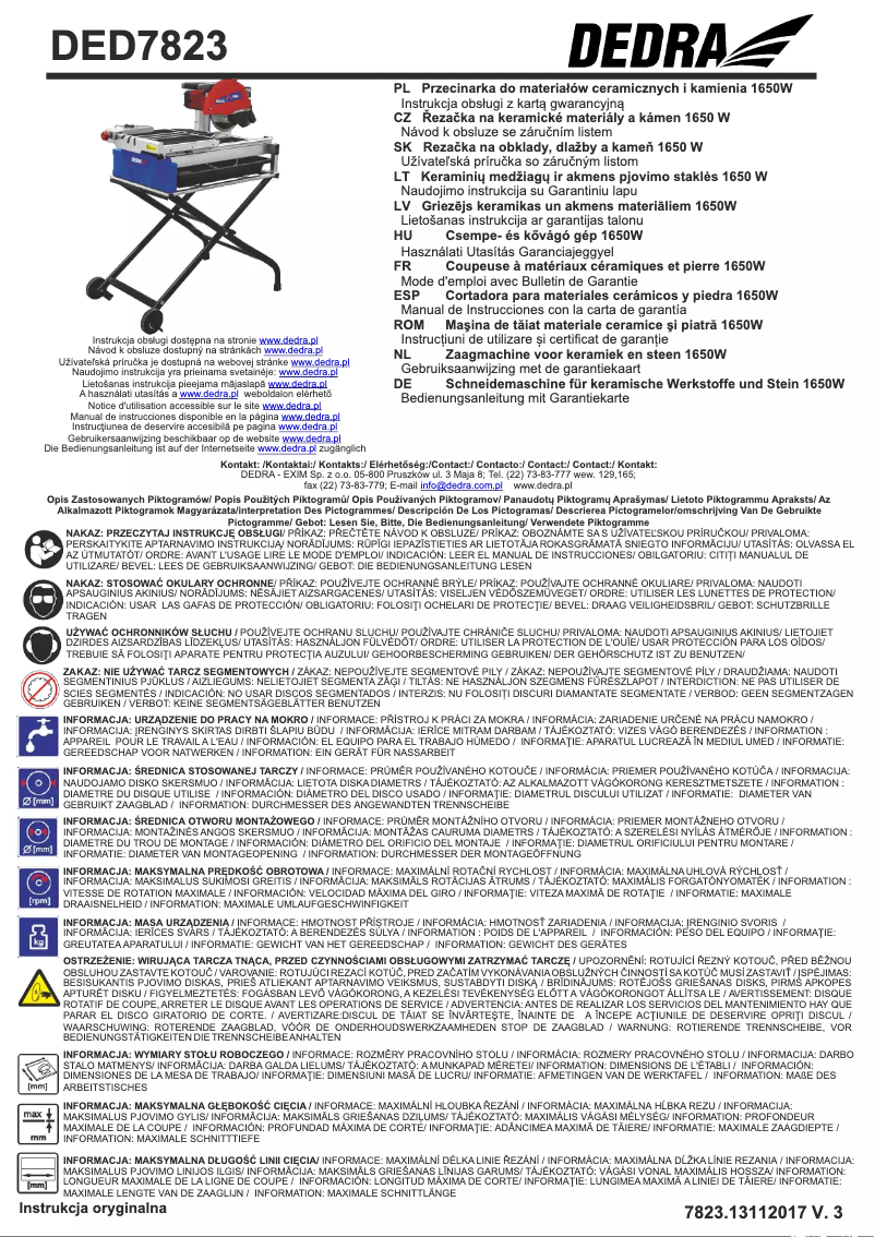 Page 1 de la notice Manuel utilisateur DEDRA DED7823