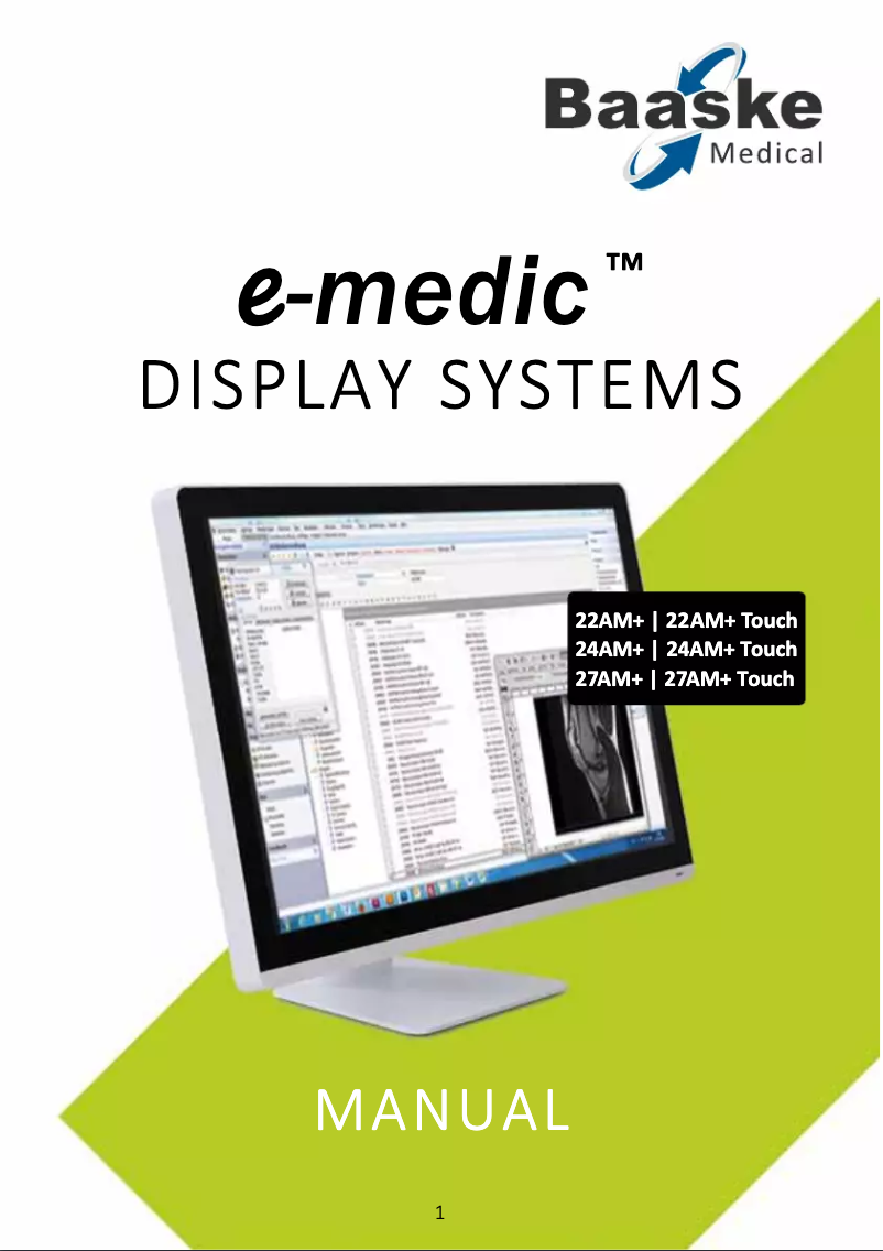 Page 1 de la notice Manuel utilisateur Baaske Medical e-medic 27AM+