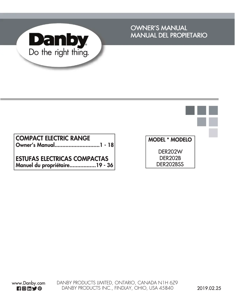 Page 1 de la notice Manuel utilisateur Danby DER202BSS