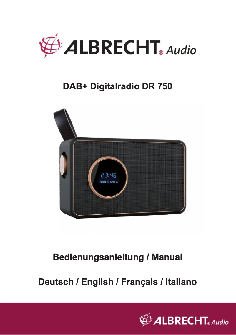 Image de la première page du manuel de l'appareil DR 750