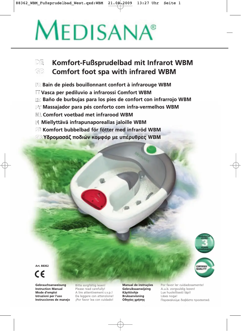 Page n°1 - Manuel utilisateur Medisana WBM