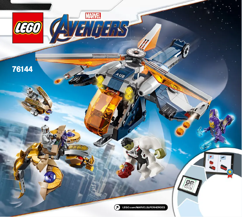 Page 1 de la notice Manuel utilisateur Lego Marvel Avengers 76144