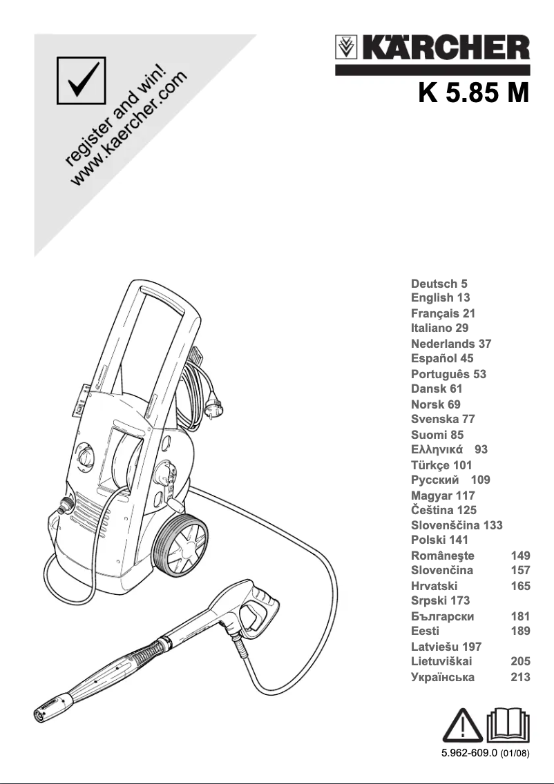 Page 1 de la notice Manuel utilisateur Kärcher K 5.85 M