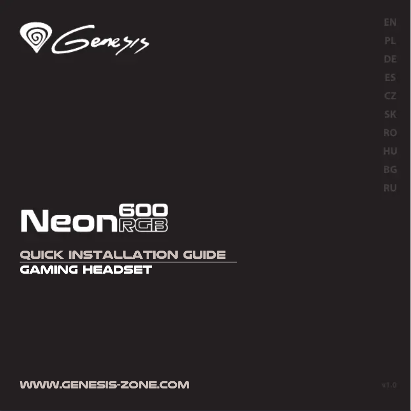Page n°1 - Manuel utilisateur Genesis Neon 600 RGB