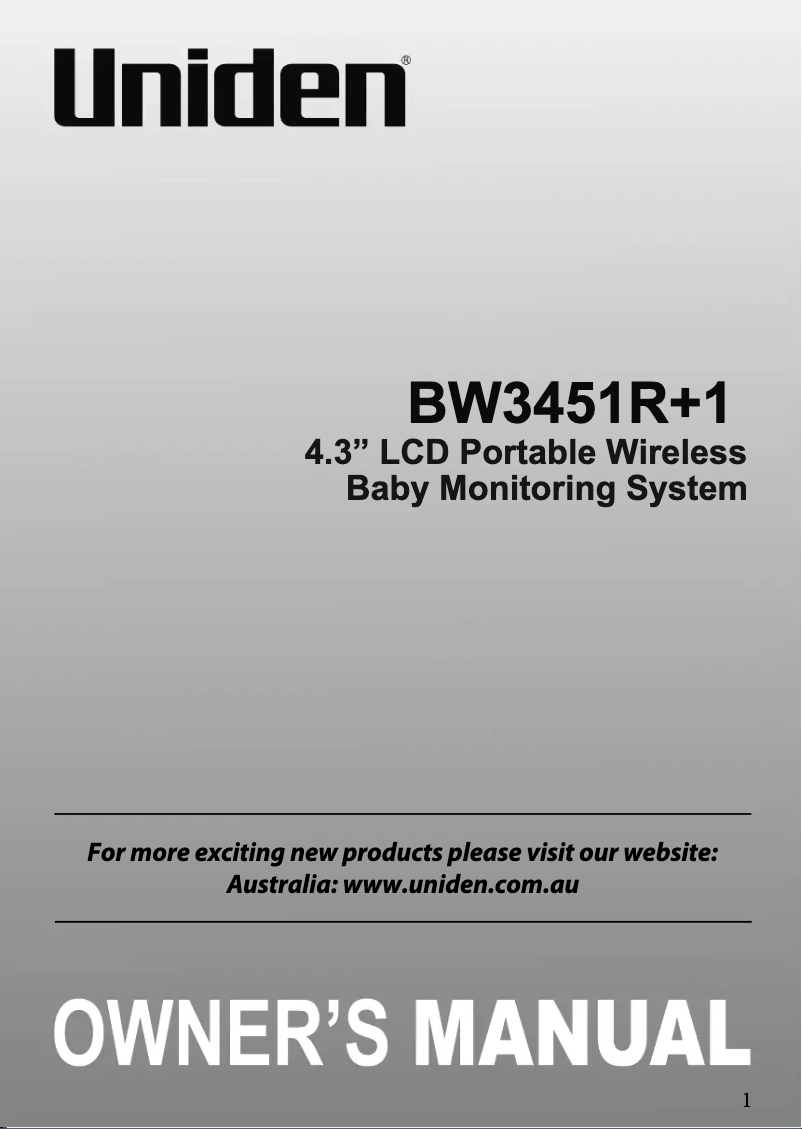 Page 1 de la notice Manuel utilisateur Uniden BW3451R+1