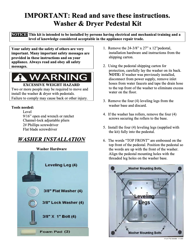 Page n°1 - Manuel utilisateur GE FPDW1