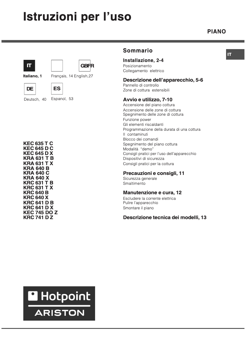 Image de la première page du manuel de l'appareil KEC 635 T C