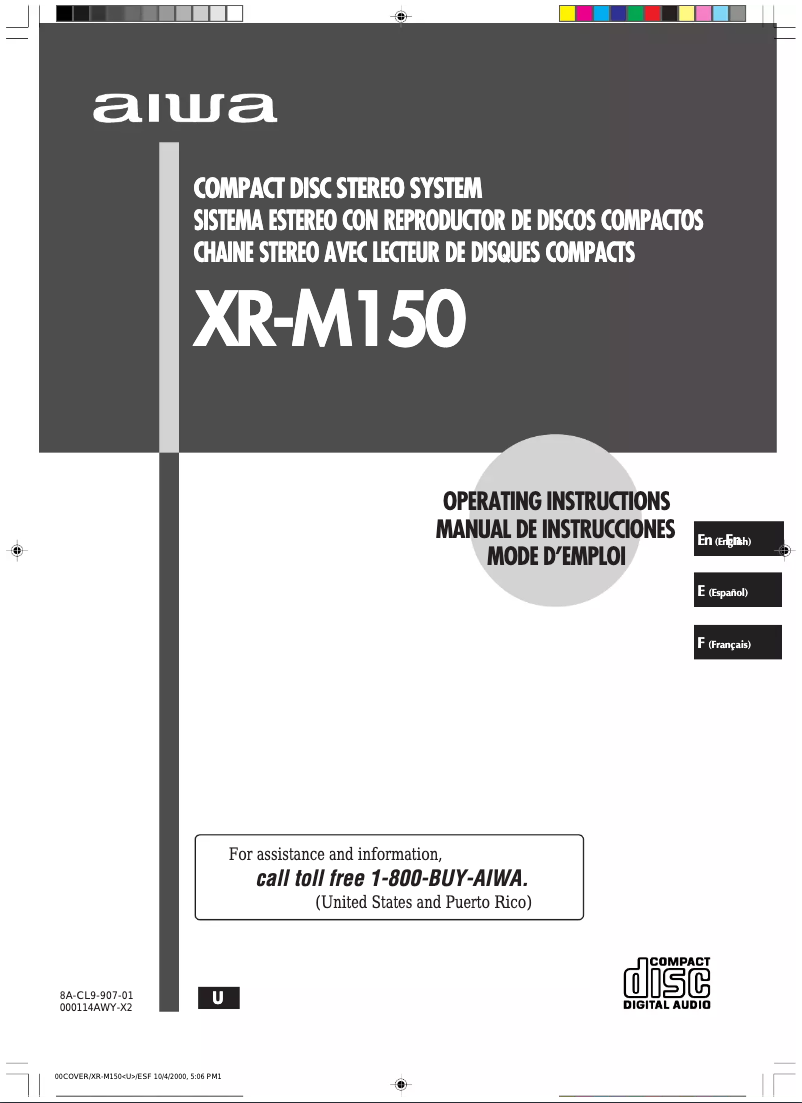 Image de la première page du manuel de l'appareil XR-M150