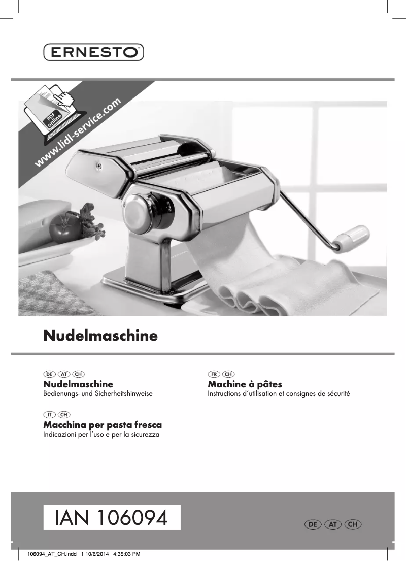 Page 1 de la notice Manuel utilisateur Ernesto IAN 106094