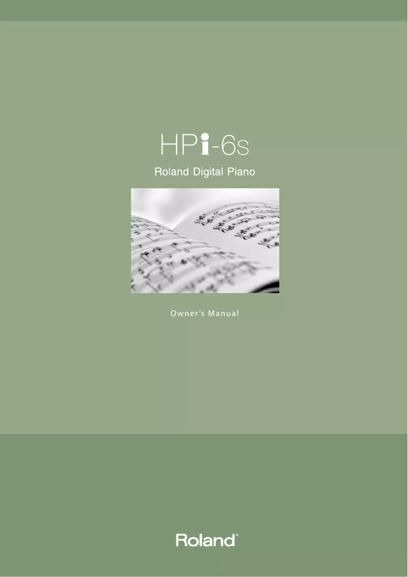 Page n°1 - Manuel utilisateur Roland HPi-6s