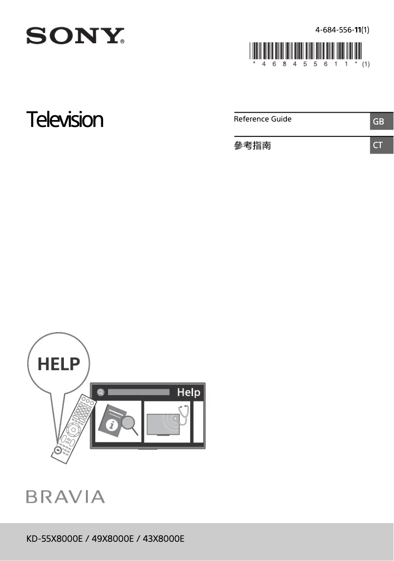 Page 1 de la notice Manuel utilisateur Sony Bravia KD-43X8000E