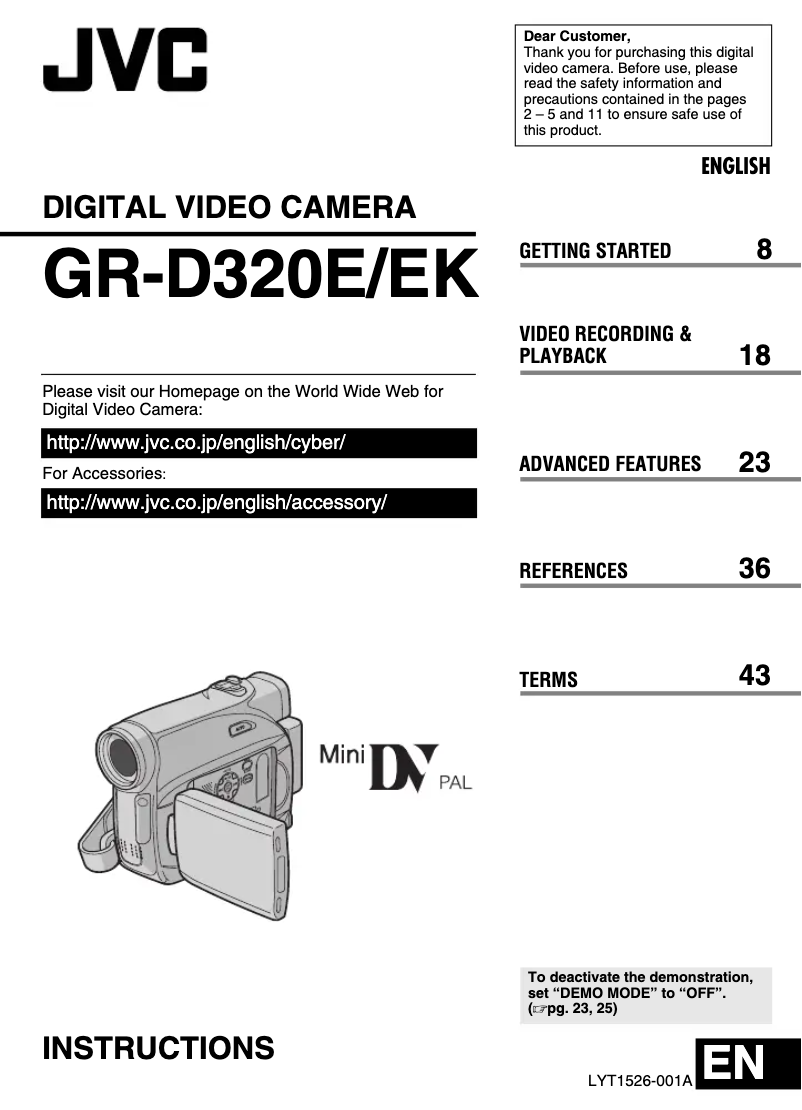 Page 1 of the manual User Manual JVC GR-D320