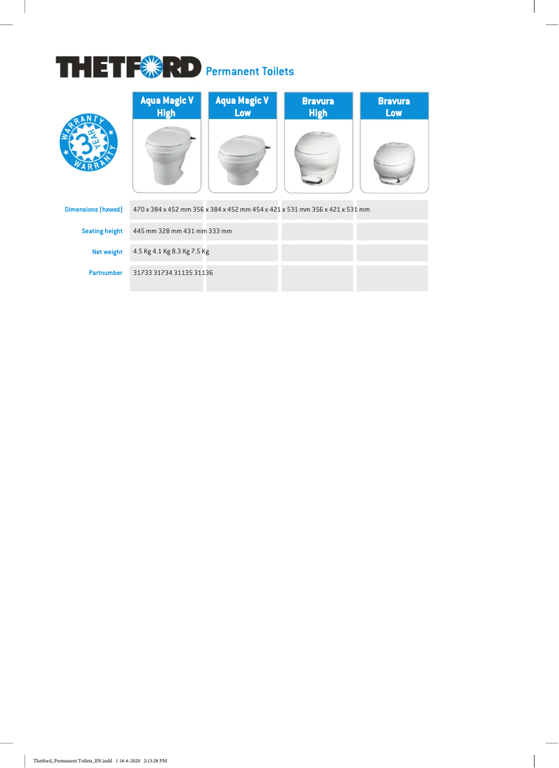 Page n°1 - Brochure Thetford Bravura Low