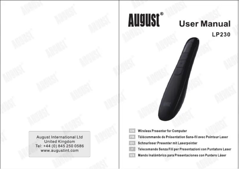 Image de la première page du manuel de l'appareil LP230