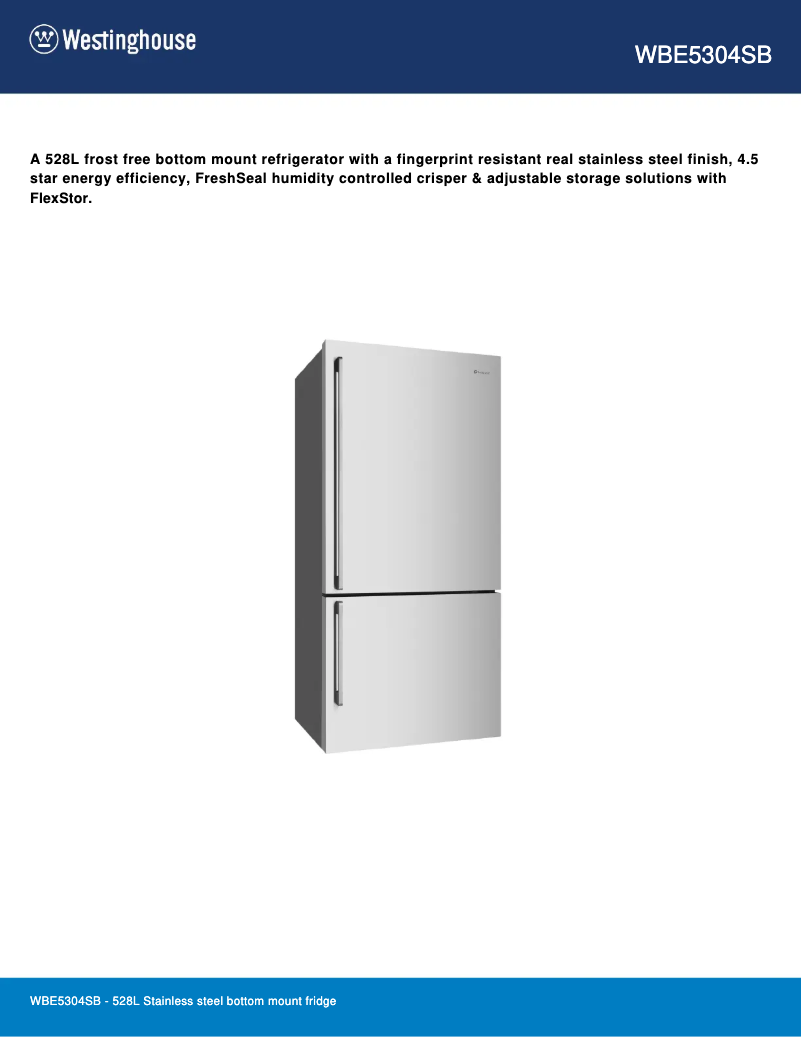 Image de la première page du manuel de l'appareil WBE5304SB